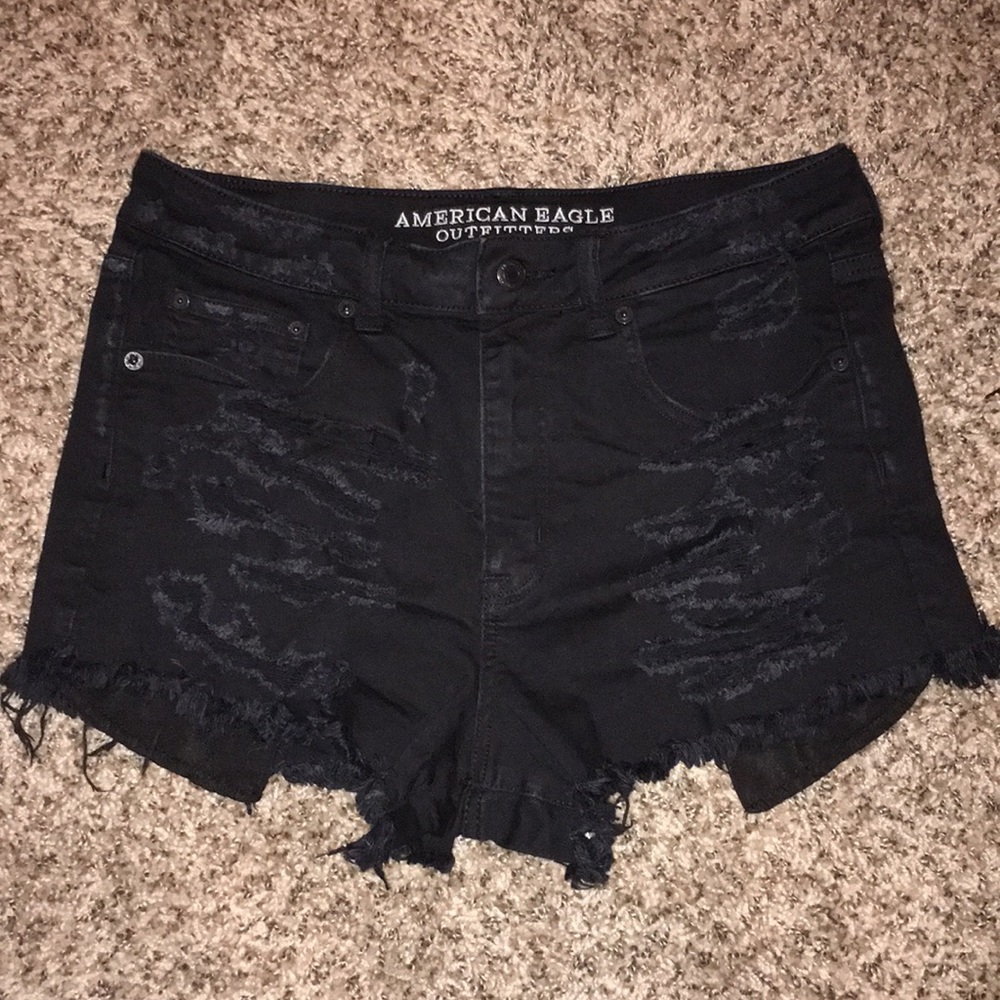 Black hi-rise shorts